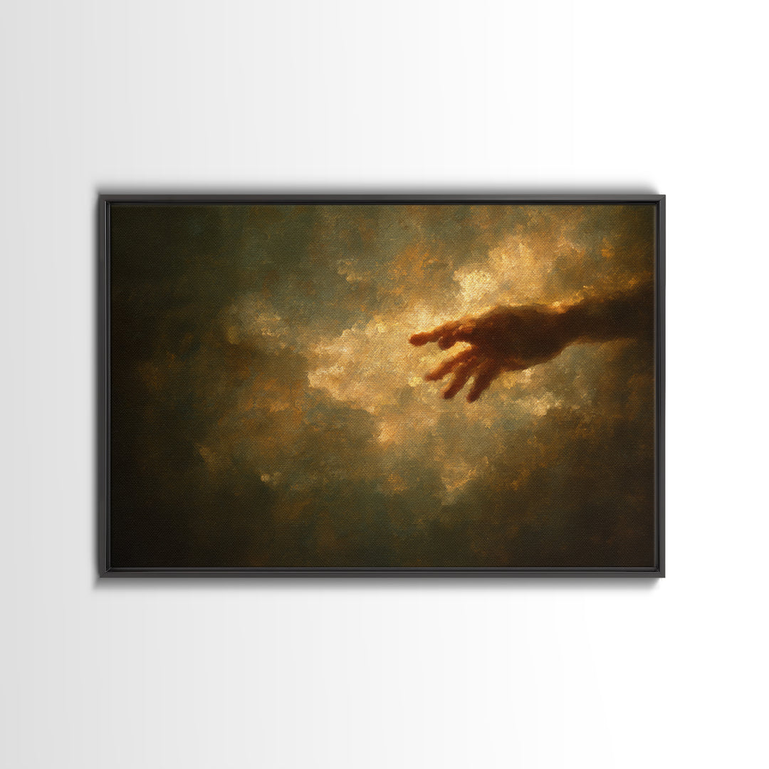 Angelic Hand Reaching Through Clouds Canvas Print, Baroque Art, Printable Art, Living Room Decor, Ornate, Gallery Wall, BAO-3x2-73
