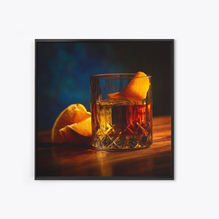 Old Fashioned Cocktail Canvas Print, Bar Art, Room Decor, Bar Decor, Fine Art, Kitchen Decor, Bar Cart, Kitchen Wall Art, BAR-1x1-49
