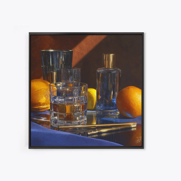 Smoked Glassware Study Canvas Print, Bar Art, Fine Art Print, Bar Decor, Fine Art, Metal Wall Art, Canvas Wall Art, BAR-1x1-95