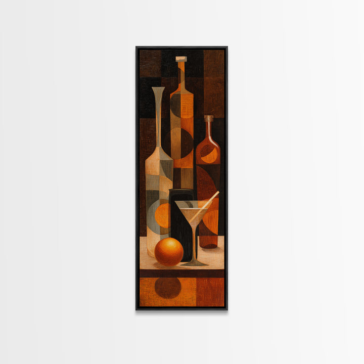 Retro Happy Hour Poster Canvas Print, Bar Art, Kitchen Decor, Bar Decor, Fine Art, Bar Signs, Kitchen Print, BAR-1x3-44