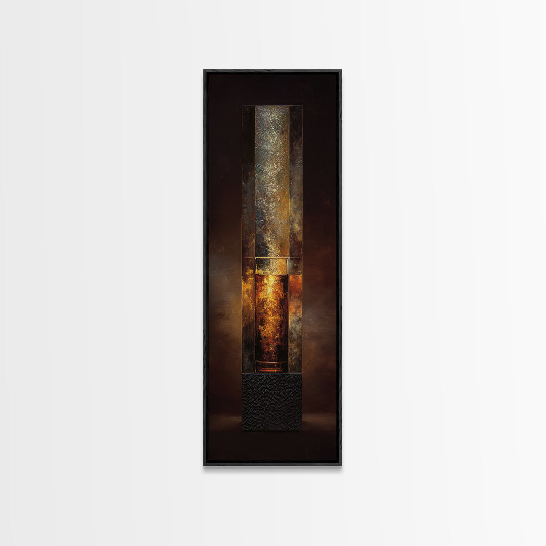 Midnight Manhattan Cocktail Framed Canvas Print, Bar Art, Kitchen Wall Decor, Bar Decor, Fine Art, Bar Cart Art, BAR-1x3-84