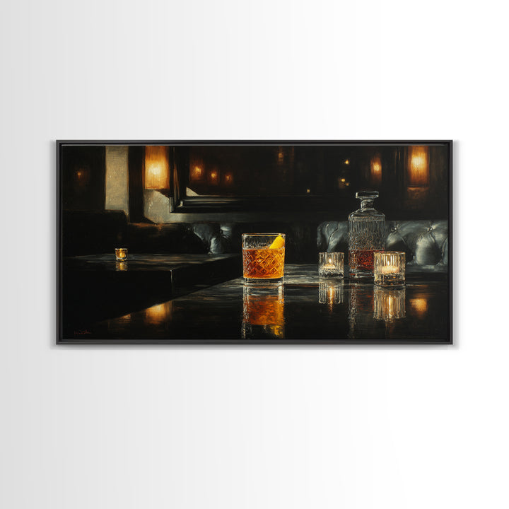 Cocktail Recipe Diagram Styled as Elegant Art Framed Canvas Print, Bar Art, Fine Art Print, Bar Decor, Fine Art, BAR-2x1-16