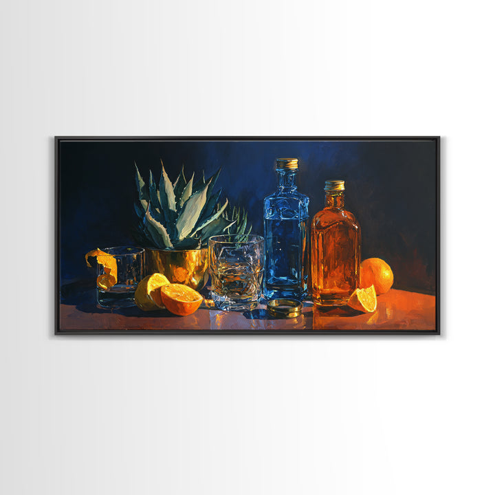 Tequila Agave Plant Study Framed Canvas Print, Bar Art, Luxury Decor, Bar Decor, Fine Art, Canvas Wall Art, Kitchen Decor, BAR-2x1-8