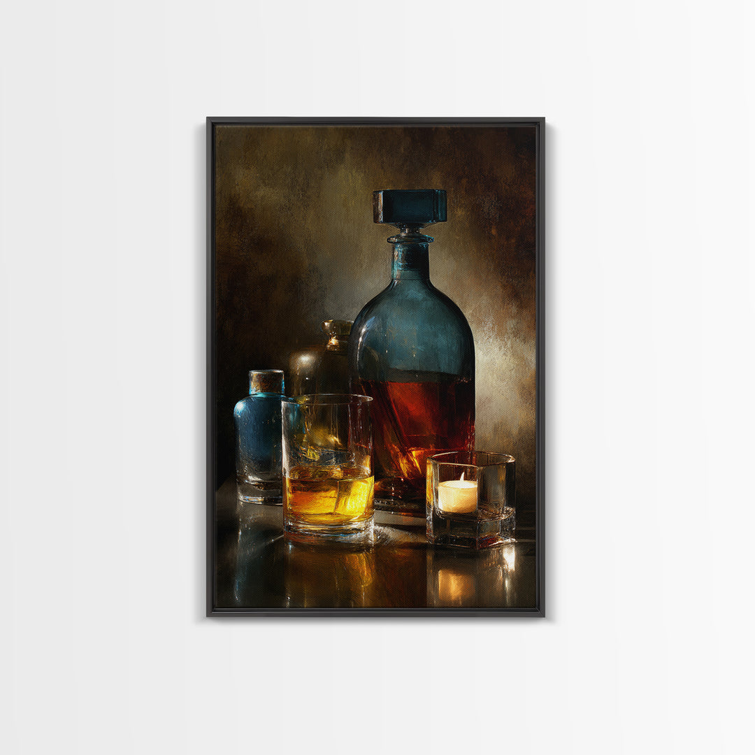 Smoked Glassware Study Canvas Print, Bar Art, Fine Art Print, Bar Decor, Fine Art, Metal Wall Art, Canvas Wall Art, BAR-2x3-7