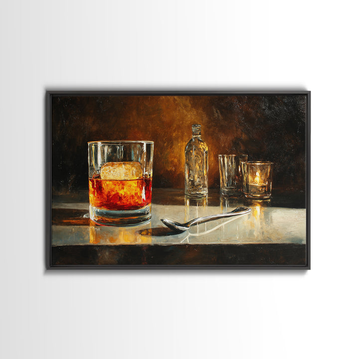 Orange Bitters and Bar Spoon Still Life Canvas Print, Bar Art, Bar Signs, Bar Decor, Fine Art, Modern Decor, BAR-3x2-1