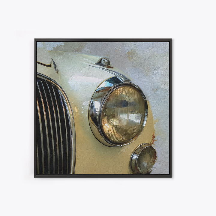Classic Car Front Grill Closeup Canvas Print, Basement Art, Digital Art Download, Living Room Decor, Oil Painting, Retreat, BAS-1x1-22