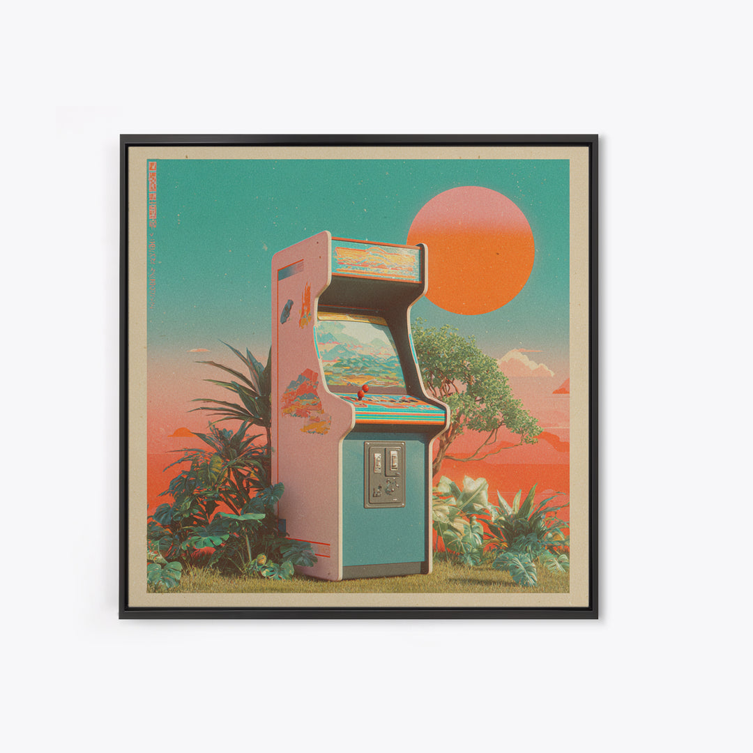 Retro Arcade Cabinet Graphic Canvas Print, Basement Art, Modern Decor, Living Room Decor, Fine Art, Retreat, Home Decor, BAS-1x1-25