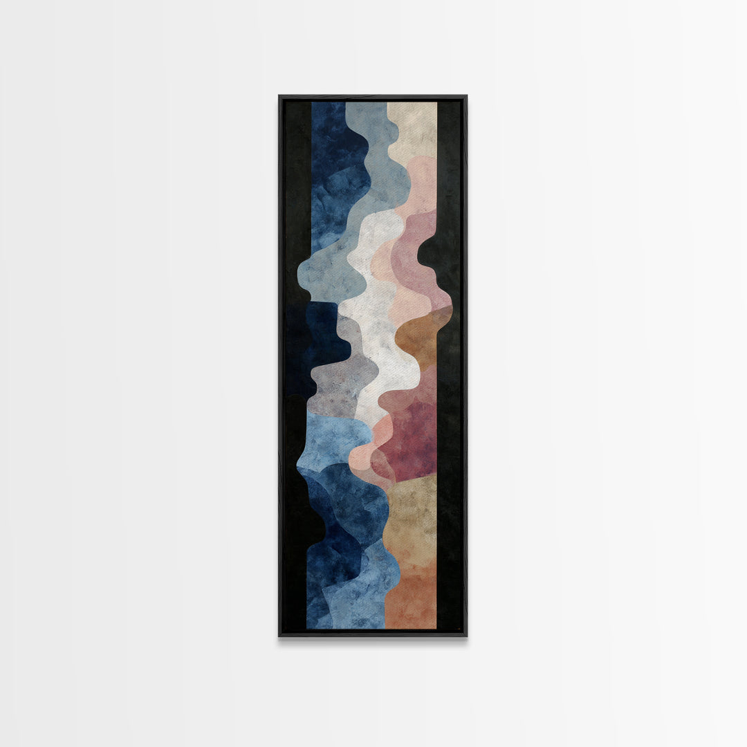 Abstract Soundwave Art Framed Canvas Print, Basement Art, Statement Artwork, Living Room Decor, Abstract Art, Retreat, BAS-1x3-8