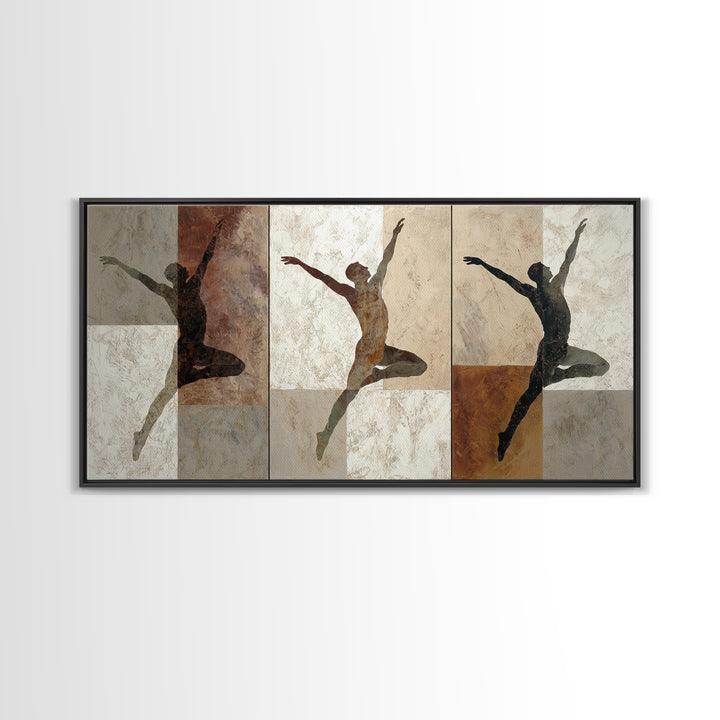 Large Monochrome Sports Action Figure Silhouette Canvas Print, Basement Art, Wall Art, Living Room Decor, Fine Art, Retreat, BAS-2x1-36