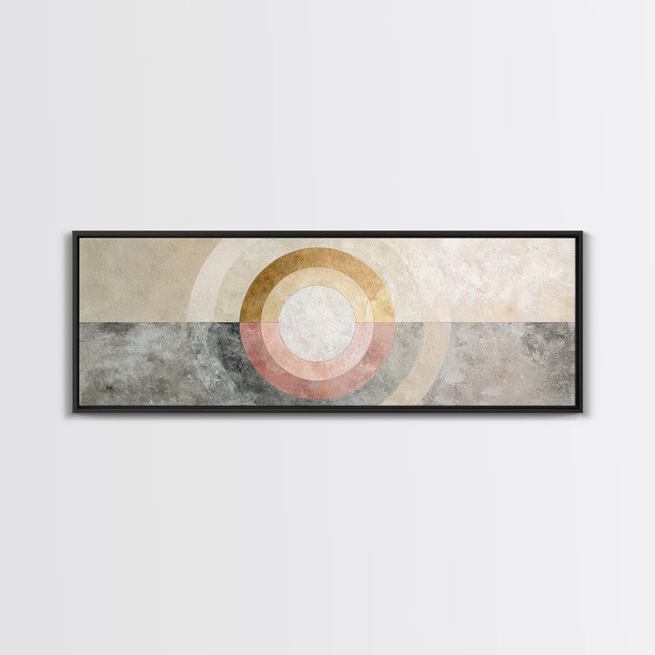 Dartboard Circular Color Composition Canvas Print, Basement Art, Digital Wall Art, Living Room Decor, Abstract Art, Retreat, BAS-3x1-34