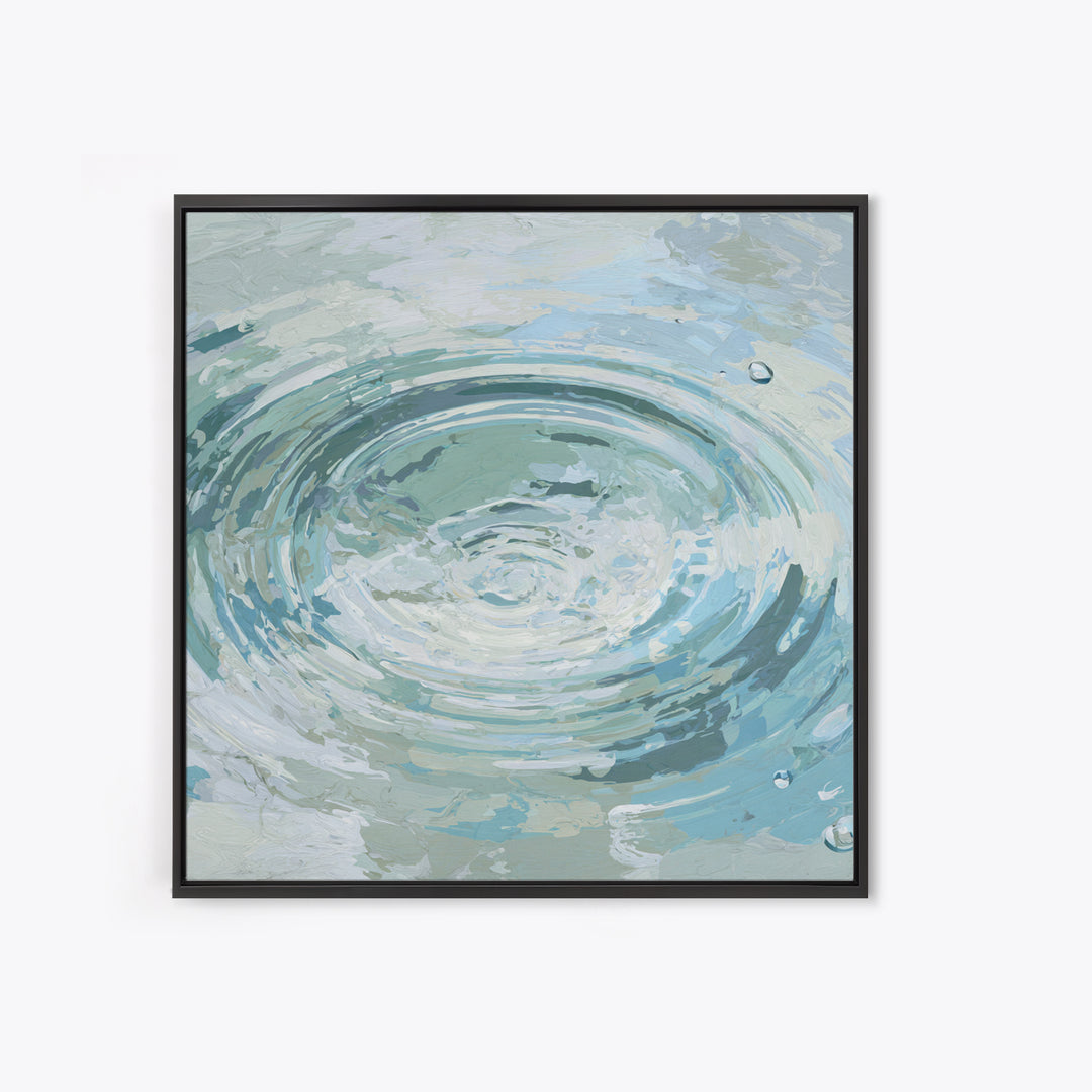 Abstract Water Ripples Framed Canvas Print, Bathroom Art, Halloween Art, Bathroom Decor, Abstract Art, Spa, Textured Painting, BAT-1x1-53