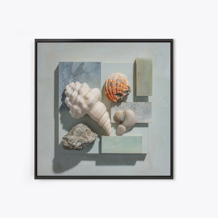 Coral and Shell Arrangement Canvas Print, Bathroom Art, Funny Bathroom Art, Bathroom Decor, Fine Art, Spa, Art Print, BAT-1x1-59