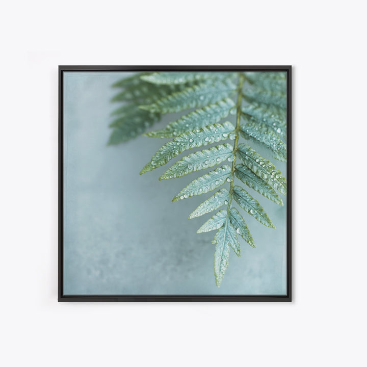 Green Fern Frond Closeup Canvas Print, Bathroom Art, Halloween Art, Bathroom Decor, Oil Painting, Spa, Textured Painting, BAT-1x1-82