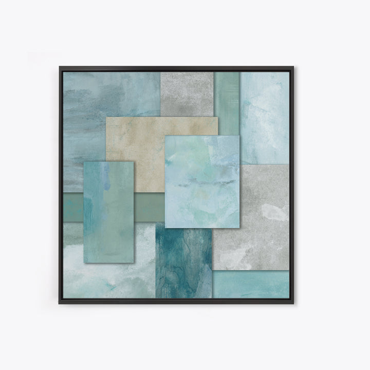 Clean Geometric Forms Framed Canvas Print, Bathroom Art, Wall Decor, Bathroom Decor, Abstract Art, Spa, Contemporary Art, BAT-1x1-93