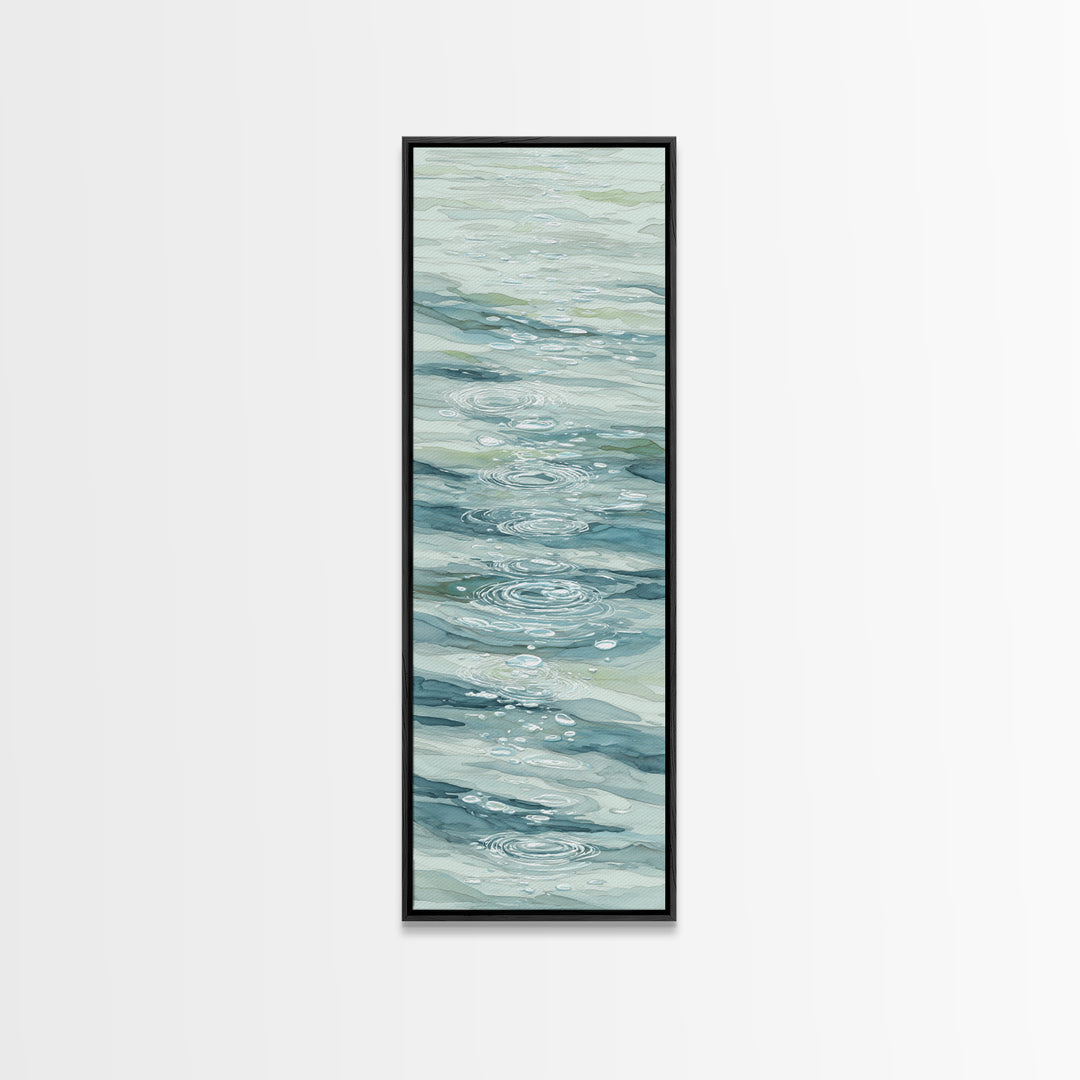 Abstract Water Ripples Canvas Print, Bathroom Art, Framed Wall Art, Bathroom Decor, Abstract Art, Spa, Bathroom Art Decor, BAT-1x3-41