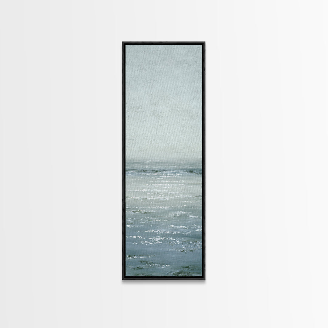 Misty Lake Scene Framed Canvas Print, Bathroom Art, Bathroom Print, Bathroom Decor, Fine Art, Spa, Minimalist Decor, BAT-1x3-45