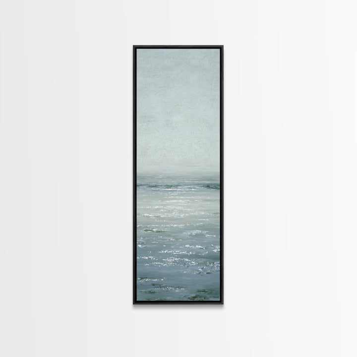 Misty Lake Scene Framed Canvas Print, Bathroom Art, Bathroom Print, Bathroom Decor, Fine Art, Spa, Minimalist Decor, BAT-1x3-45