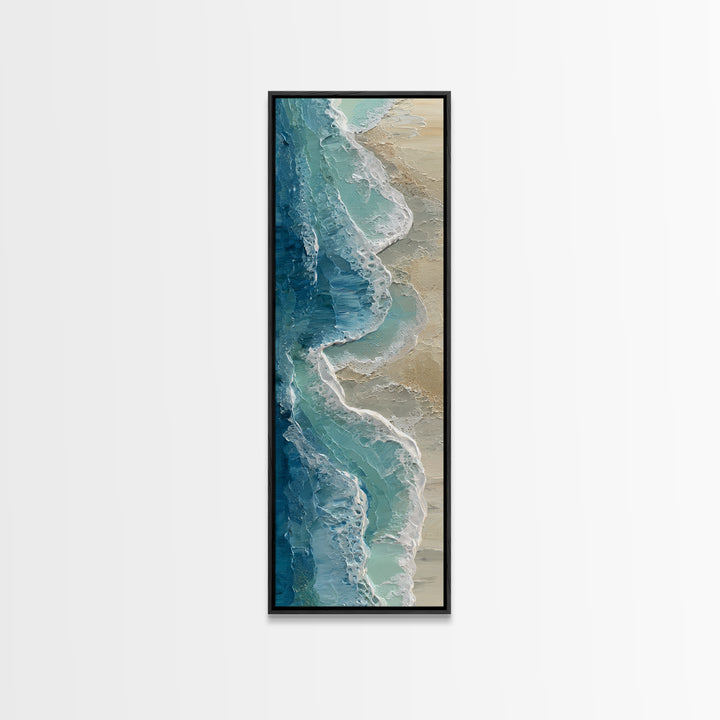 Calming Blue Ocean Wave Study Framed Canvas Print, Bathroom Art, Modern Decor, Bathroom Decor, Fine Art, Spa, Home Decor, BAT-1x3-61