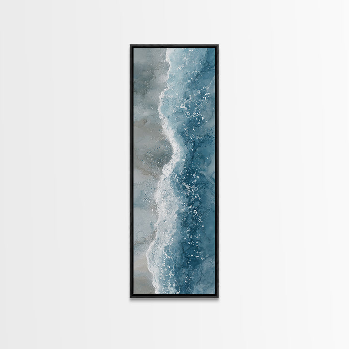 Calming Blue Ocean Wave Study Canvas Print, Bathroom Art, Art Print, Bathroom Decor, Fine Art, Spa, Custom Pet Portrait, BAT-1x3-85