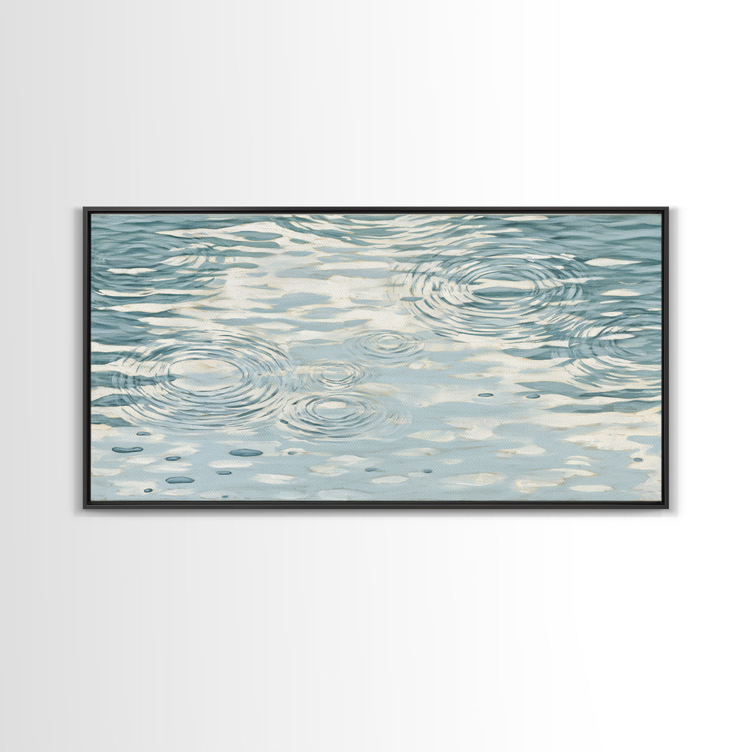 Abstract Water Ripples Framed Canvas Print, Bathroom Art, Art Print, Bathroom Decor, Fine Art, Spa, Custom Pet Portrait, BAT-2x1-1