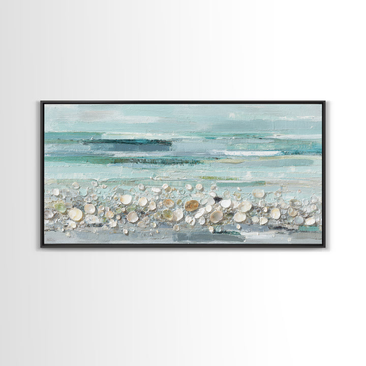 Oyster Shell Study Framed Canvas Print, Bathroom Art, Gallery Decor, Bathroom Decor, Fine Art, Spa, Minimalist Decor, BAT-2x1-18