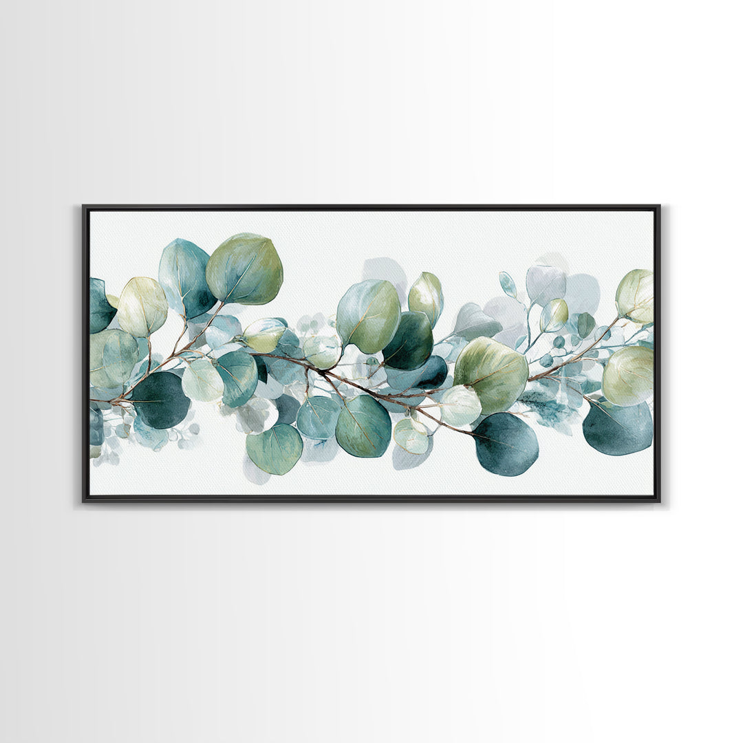 Spa Eucalyptus Branch Canvas Print, Bathroom Art, Wall Decor, Bathroom Decor, Fine Art, Spa, Contemporary Art, Wall Art, BAT-2x1-22