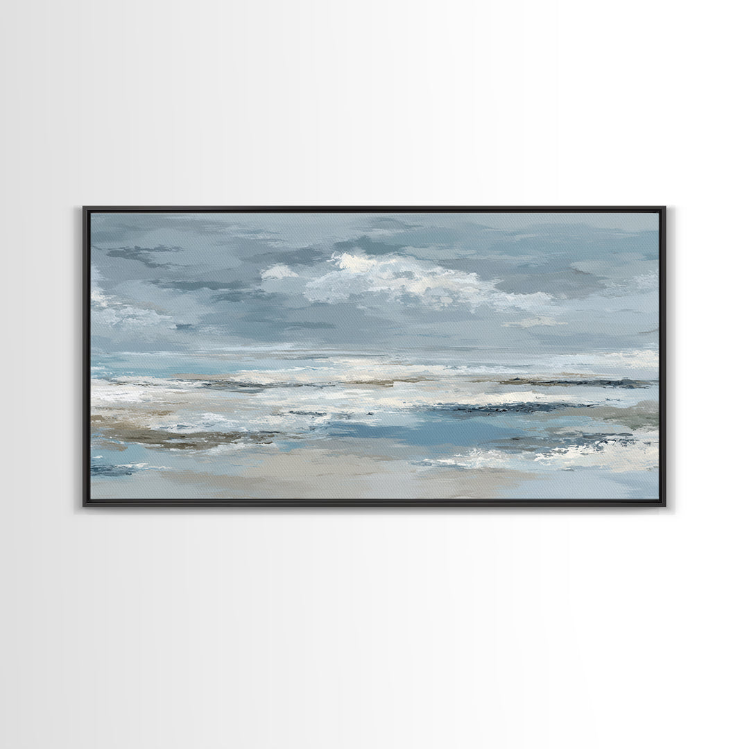 Soft Cloud and Rain Composition Canvas Print, Bathroom Art, Home Decor, Bathroom Decor, Oil Painting, Spa, Canvas Wall Art, BAT-2x1-39