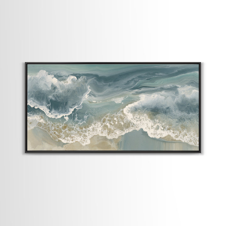 Soft Cloud and Rain Composition Canvas Print, Bathroom Art, Dog Portrait, Bathroom Decor, Fine Art, Spa, Minimalist Wall Art, BAT-2x1-63