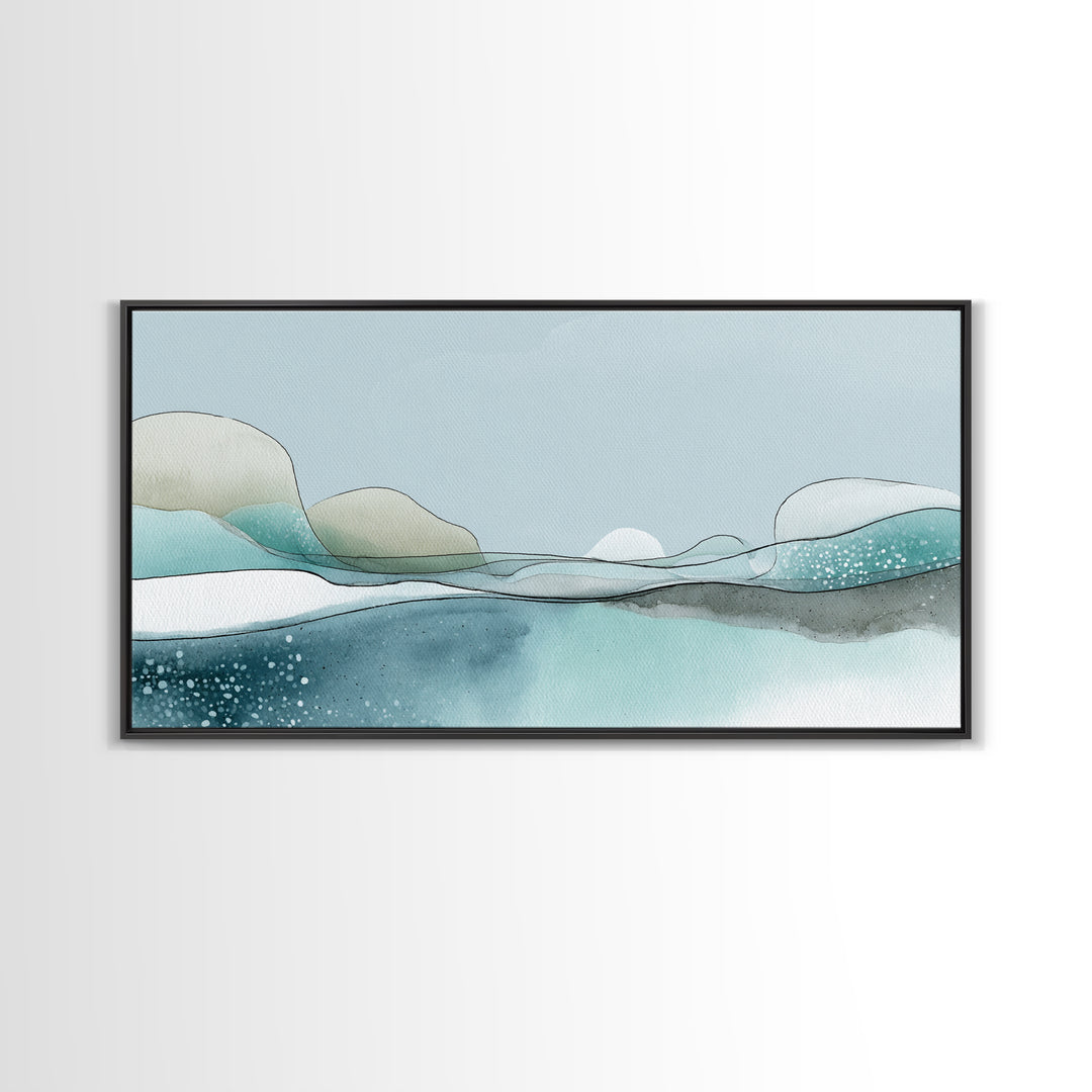 Soft Figure Line Drawing Framed Canvas Print, Bathroom Art, Neutral Decor, Bathroom Decor, Oil Painting, Spa, Wall Art, BAT-2x1-75