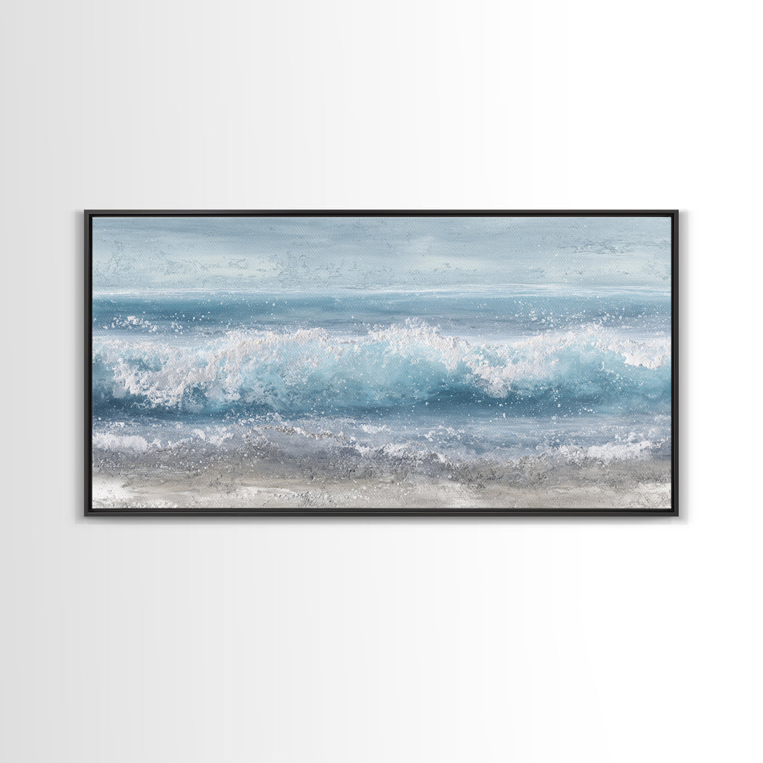 Calming Blue Ocean Wave Study Canvas Print, Bathroom Art, Printable Wall Art, Bathroom Decor, Spa, Bathroom Wall Decor, BAT-2x1-93