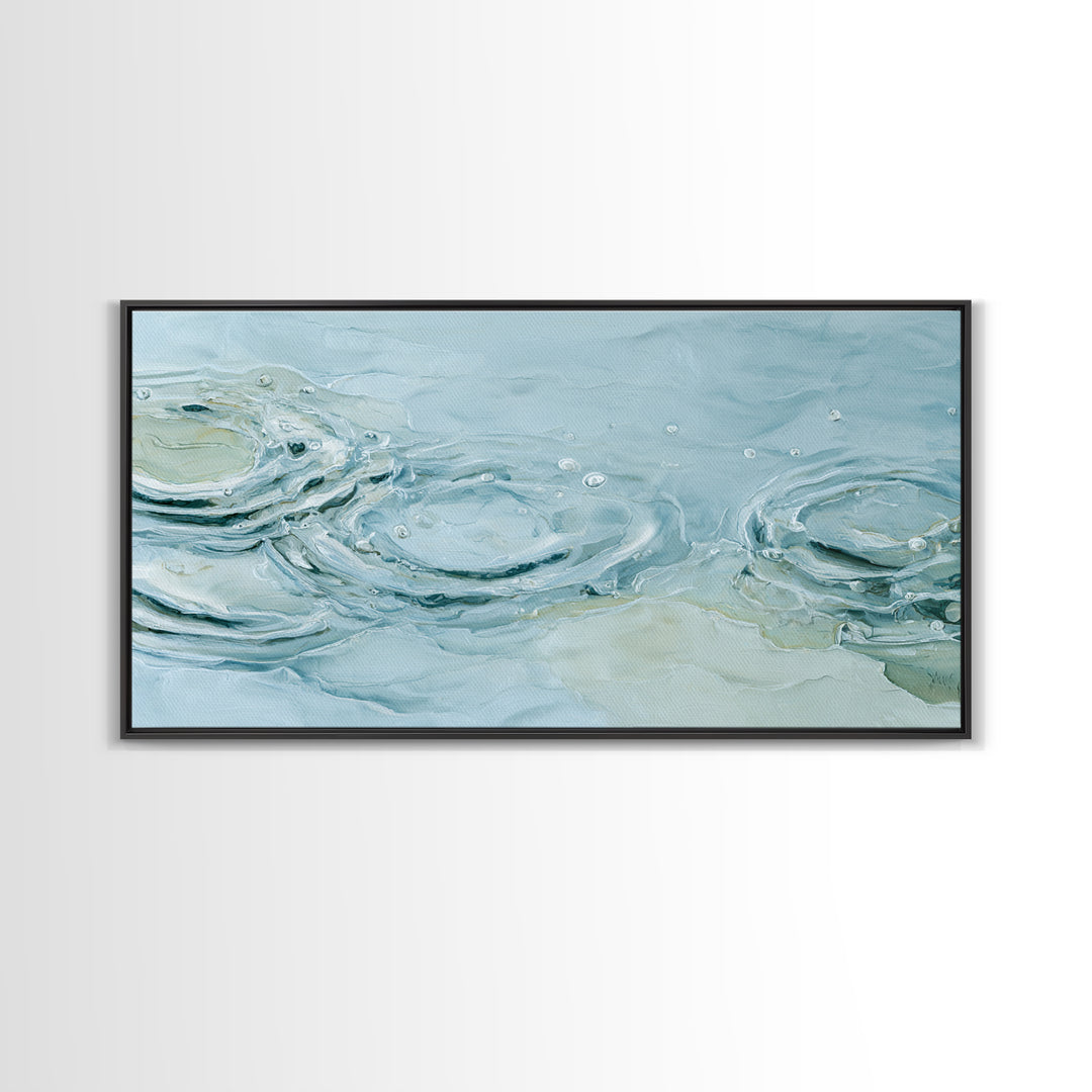 Abstract Water Ripples Framed Canvas Print, Bathroom Art, Digital Wall Art, Bathroom Decor, Abstract Art, Spa, Unique Wall Art, BAT-2x1-97