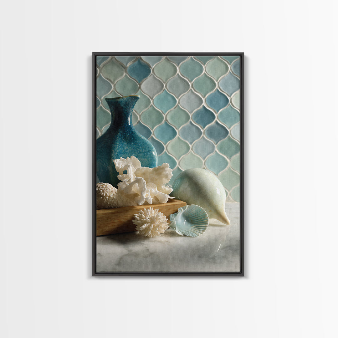 Clean Geometric Forms Canvas Print, Bathroom Art, Luxury Decor, Bathroom Decor, Abstract Art, Spa, Digital Wall Art, BAT-2x3-29
