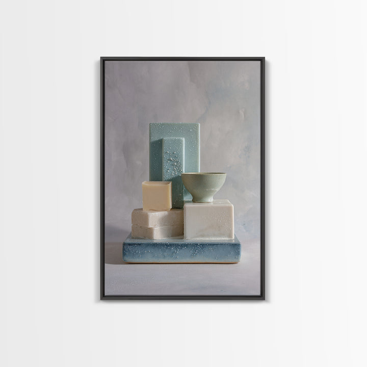 Clean Geometric Forms Canvas Print, Bathroom Art, Luxury Decor, Bathroom Decor, Abstract Art, Spa, Digital Wall Art, BAT-2x3-5