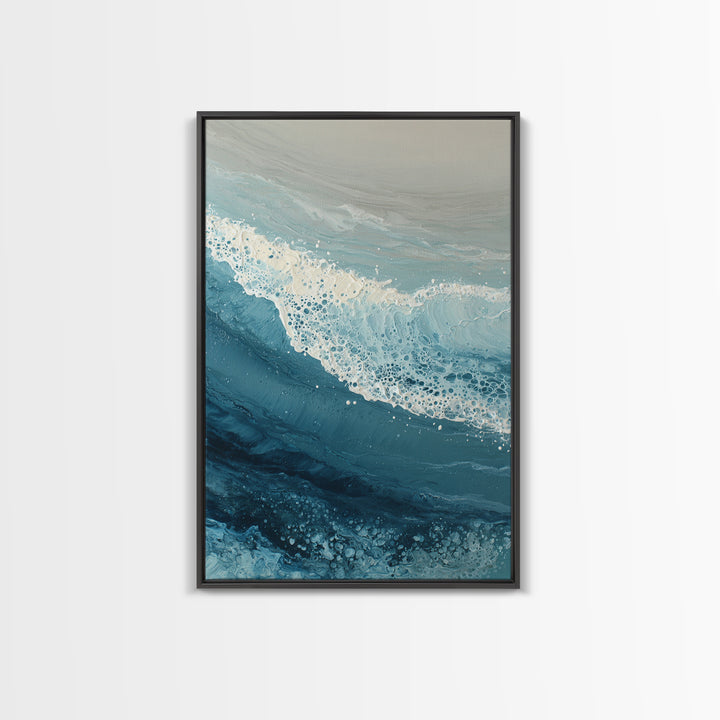 Calming Blue Ocean Wave Study Canvas Print, Bathroom Art, Digital Wall Art, Bathroom Decor, Fine Art, Spa, Unique Wall Art, BAT-2x3-81