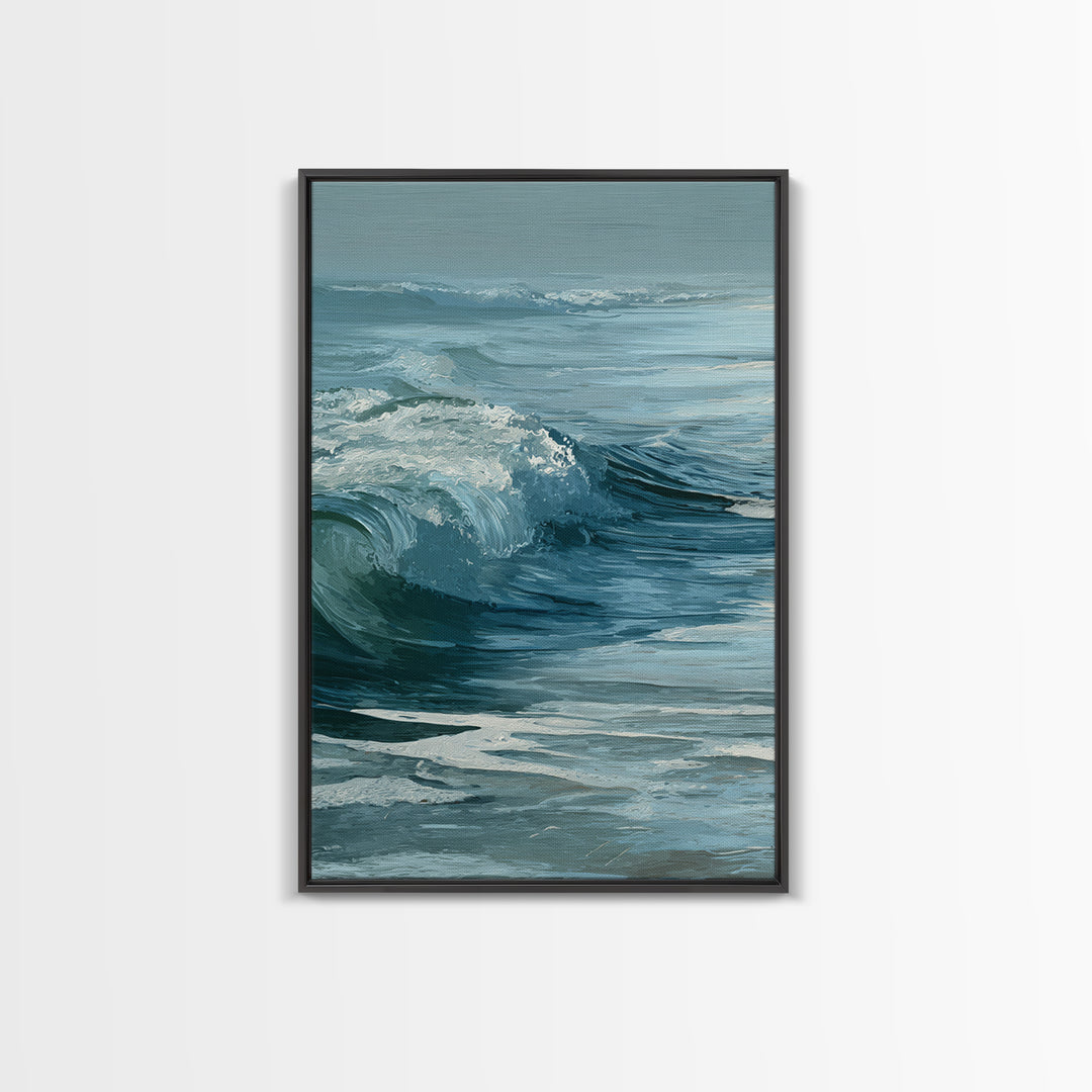 Calming Blue Ocean Wave Study Canvas Print, Bathroom Art, Art Print, Bathroom Decor, Fine Art, Spa, Custom Pet Portrait, BAT-2x3-9