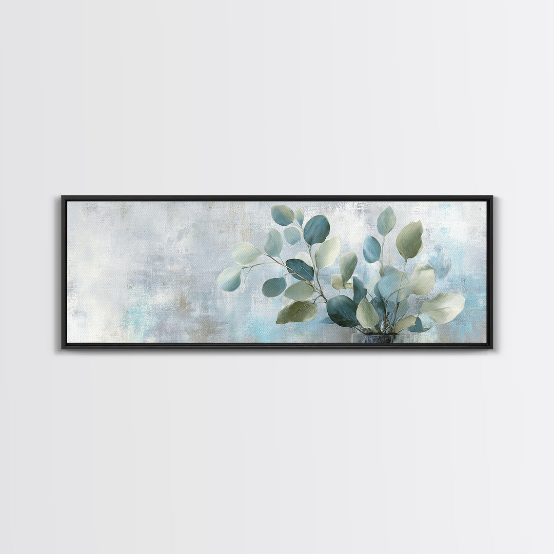 Sunlit Window Plant Shadow on Plaster Canvas Print, Bathroom Art, Poster, Bathroom Decor, Abstract Art, Spa, Digital Print, BAT-3x1-34