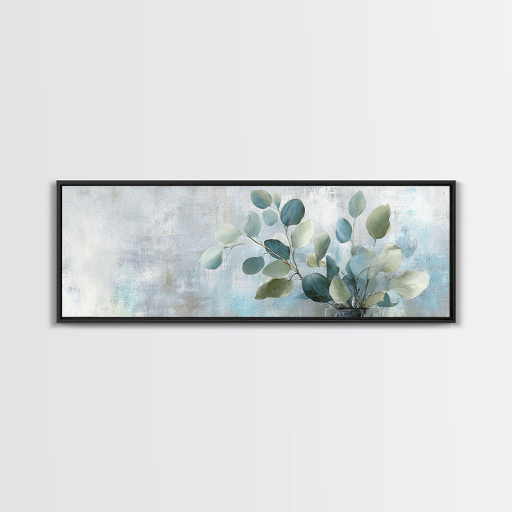 Sunlit Window Plant Shadow on Plaster Canvas Print, Bathroom Art, Poster, Bathroom Decor, Abstract Art, Spa, Digital Print, BAT-3x1-34