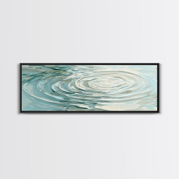 Abstract Water Ripples Framed Canvas Print, Bathroom Art, Bathroom Wall Decor, Bathroom Decor, Fine Art, Spa, Bathroom Print, BAT-3x1-69