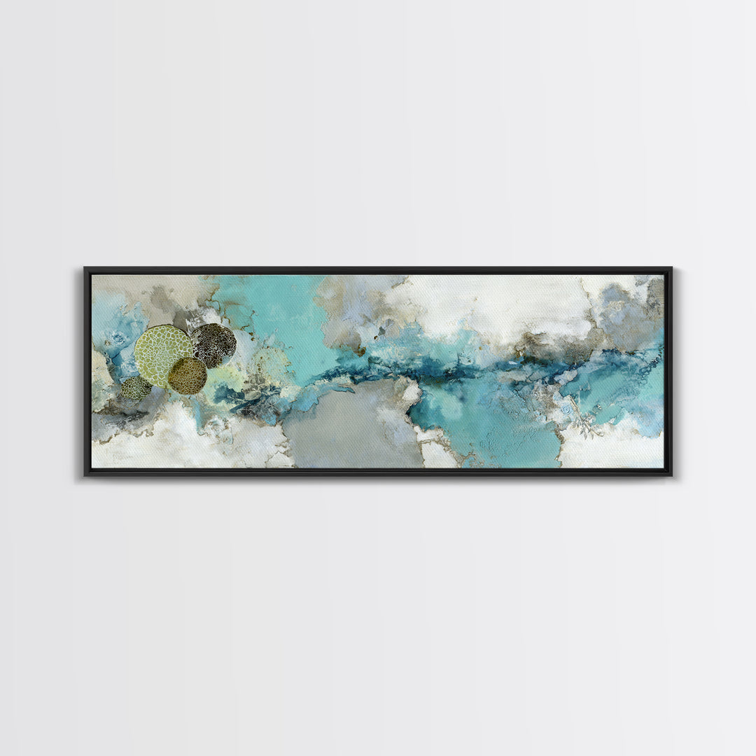 Lemon and Botanical Still Life Canvas Print, Bathroom Art, Framed Wall Art, Bathroom Decor, Watercolor Art, Spa, BAT-3x1-94