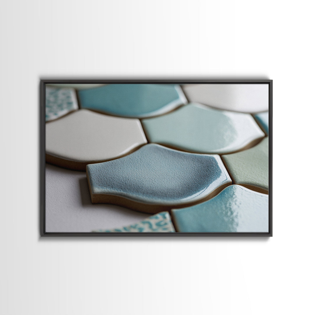 Clean Geometric Forms Framed Canvas Print, Bathroom Art, Wall Hanging, Bathroom Decor, Spa, Modern Art, Bathroom Art Decor, BAT-3x2-25