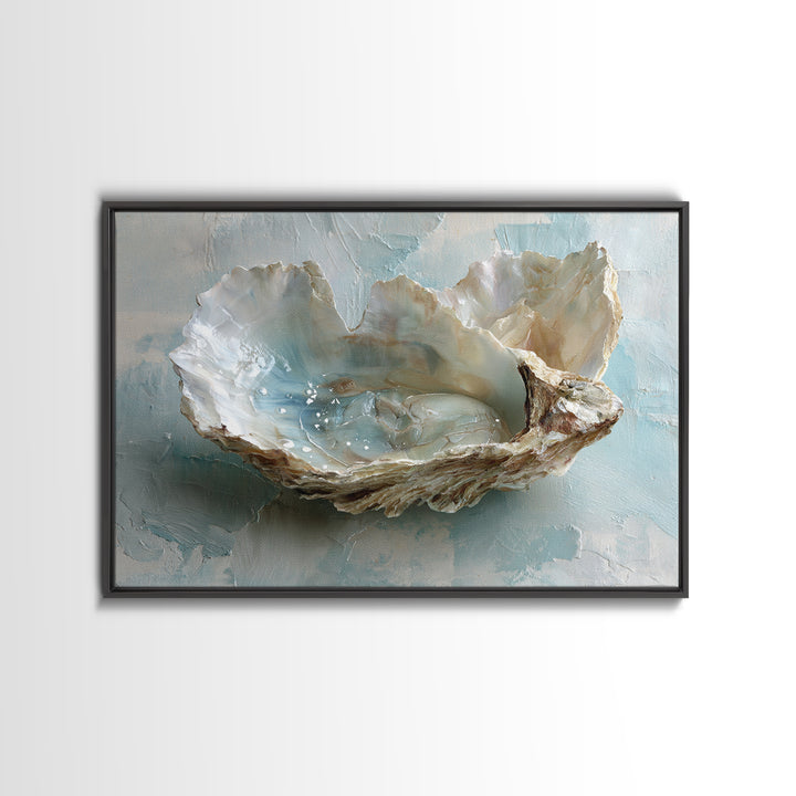 Oyster Shell Study Canvas Print, Bathroom Art, Printable, Bathroom Decor, Watercolor Art, Spa, Bathroom Prints, BAT-3x2-26