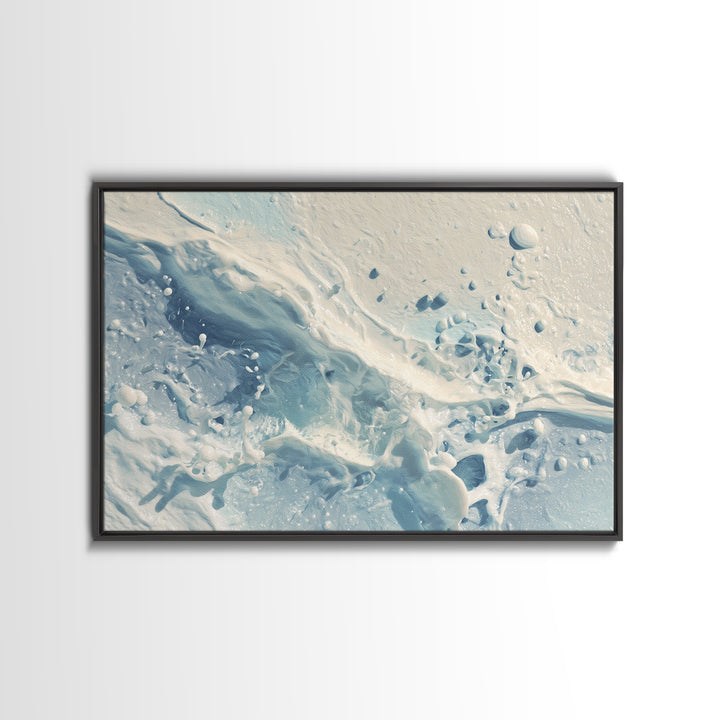 Abstract Water Ripples Framed Canvas Print, Bathroom Art, Unique Wall Art, Bathroom Decor, Abstract Art, Spa, Gallery Decor, BAT-3x2-81