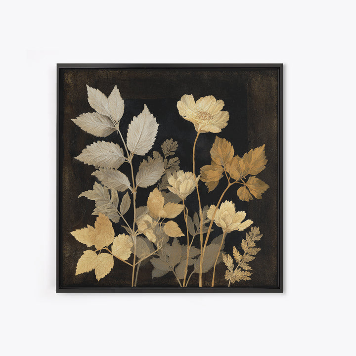 Black and White Botanical Specimen Plate Canvas Print, Black and White Art, Printable Wall Art, Living Room Decor, Monochrome, BAW-1x1-23