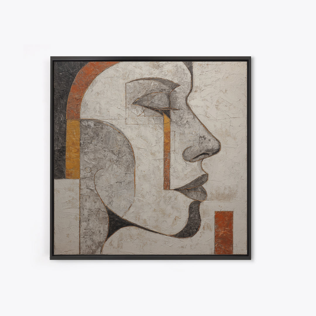 Monochrome Female Profile Canvas Print, Black and White Art, Room Decor, Living Room Decor, Abstract Art, Monochrome, BAW-1x1-25