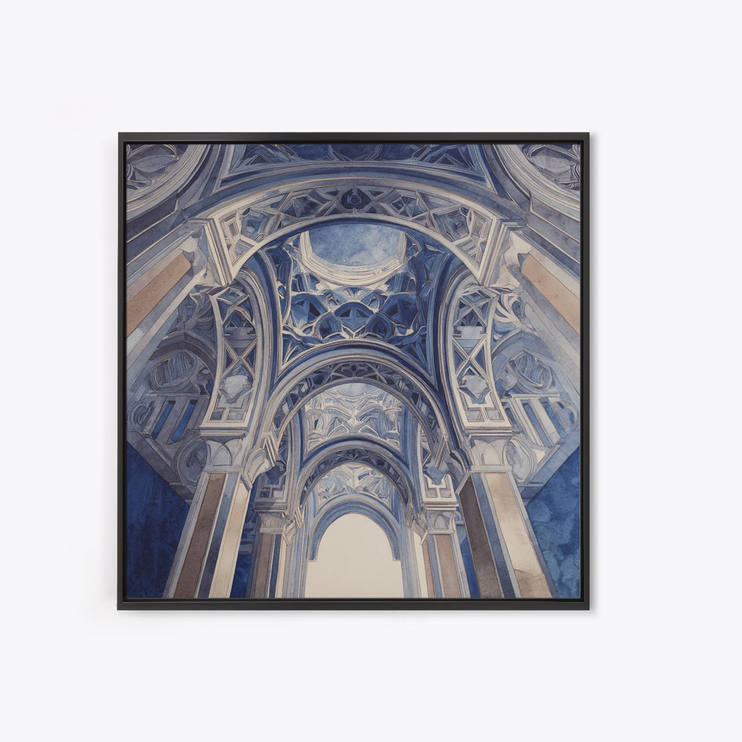 High Contrast Architectural Arches and Shadows Canvas Print, Black and White Art, Apartment Decor, Living Room Decor, BAW-1x1-27