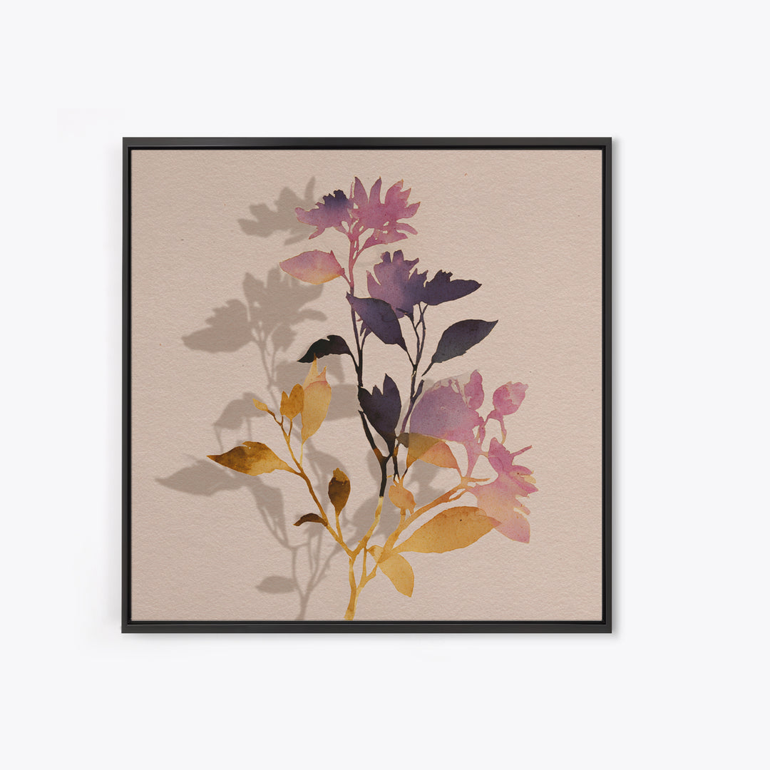 Minimal Botanical Branch Canvas Print, Black and White Art, Modern Art, Living Room Decor, Watercolor Art, Monochrome, BAW-1x1-30