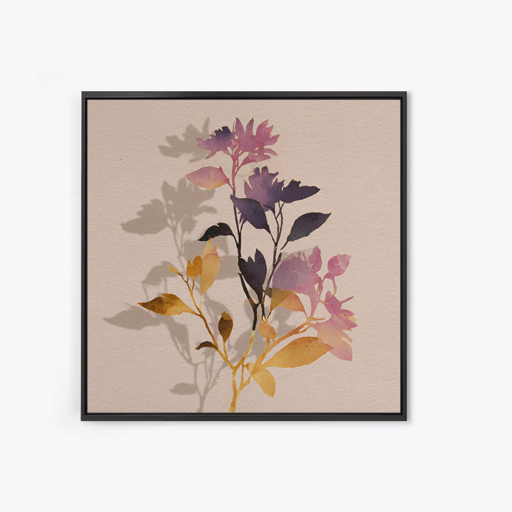 Minimal Botanical Branch Canvas Print, Black and White Art, Modern Art, Living Room Decor, Watercolor Art, Monochrome, BAW-1x1-30