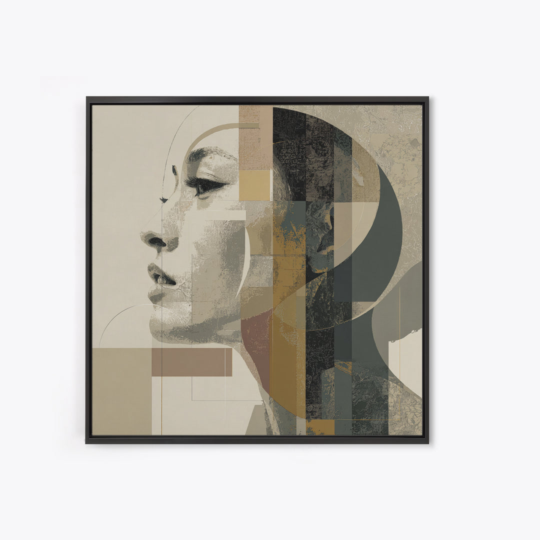 Monochrome Female Profile Canvas Print, Black and White Art, Room Decor, Living Room Decor, Abstract Art, Monochrome, BAW-1x1-49