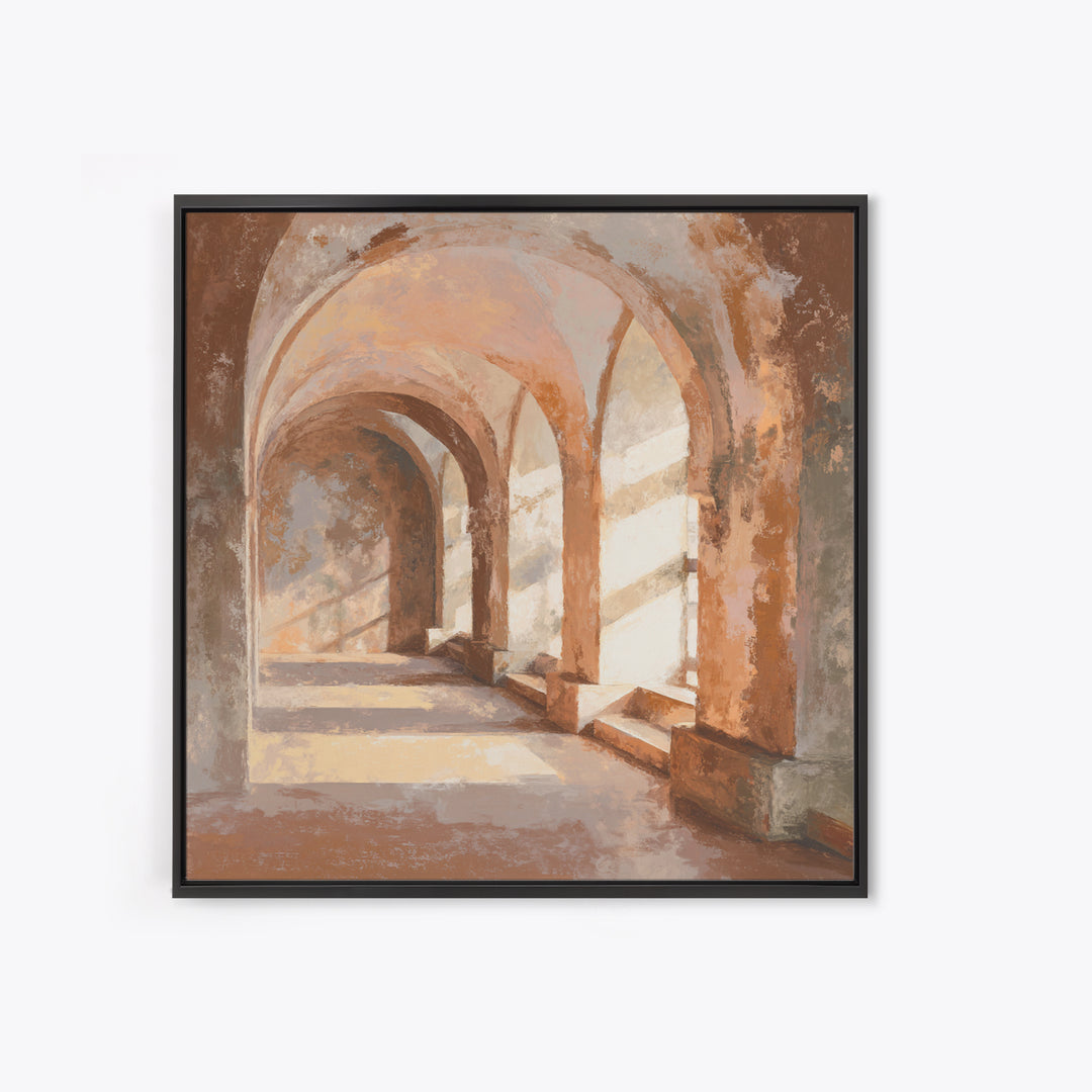 High Contrast Architectural Arches and Shadows Canvas Print, Black and White Art, Modern Art, Living Room Decor, Monochrome, BAW-1x1-51