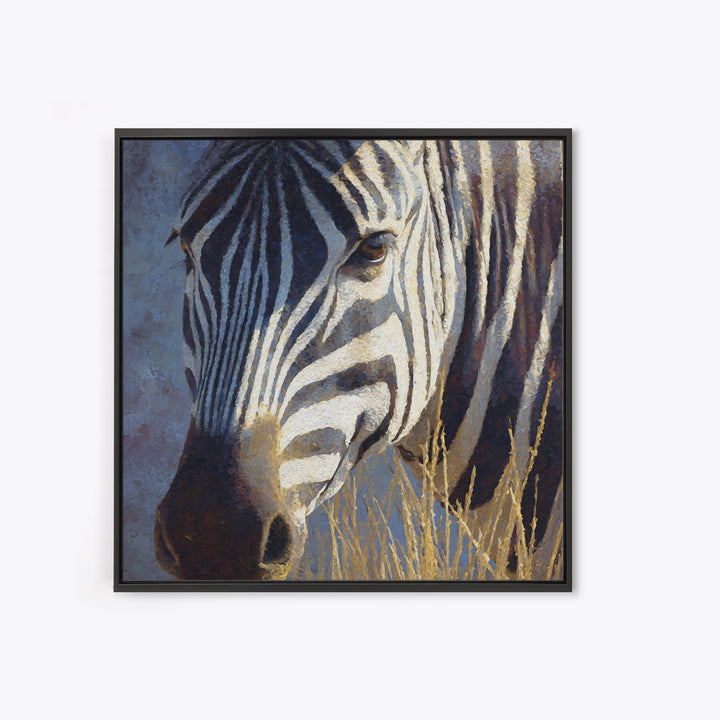 Zebra Stripe Closeup as Graphic Abstraction Canvas Print, Black and White Art, Fine Art Print, Living Room Decor, Monochrome, BAW-1x1-80